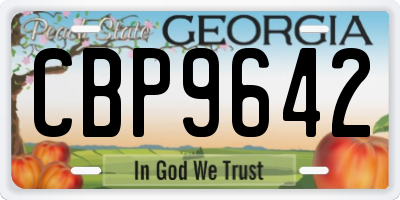 GA license plate CBP9642