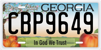 GA license plate CBP9649