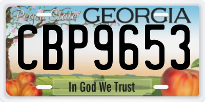 GA license plate CBP9653