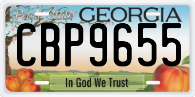GA license plate CBP9655