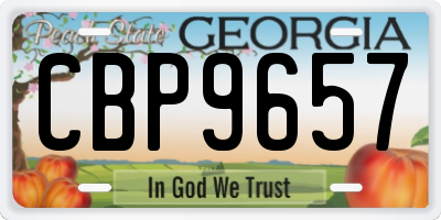 GA license plate CBP9657