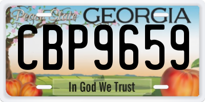 GA license plate CBP9659