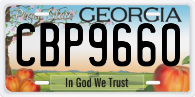 GA license plate CBP9660