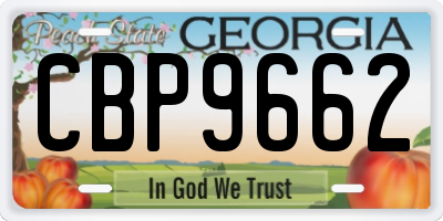 GA license plate CBP9662