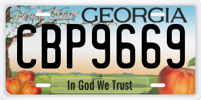 GA license plate CBP9669