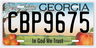 GA license plate CBP9675