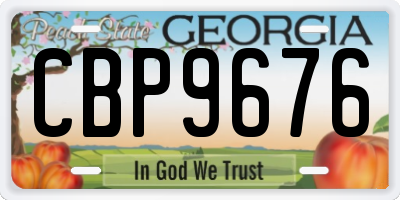GA license plate CBP9676