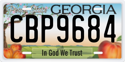 GA license plate CBP9684