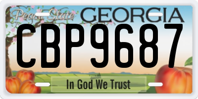 GA license plate CBP9687
