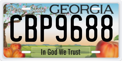 GA license plate CBP9688