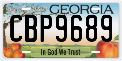 GA license plate CBP9689