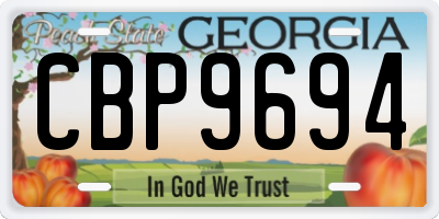 GA license plate CBP9694