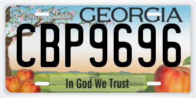 GA license plate CBP9696