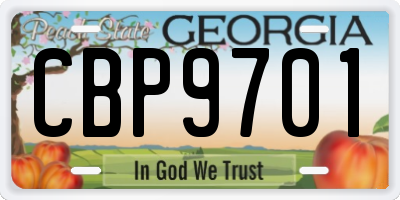 GA license plate CBP9701
