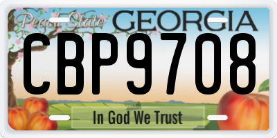 GA license plate CBP9708