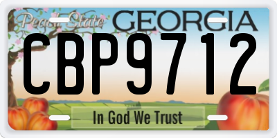 GA license plate CBP9712