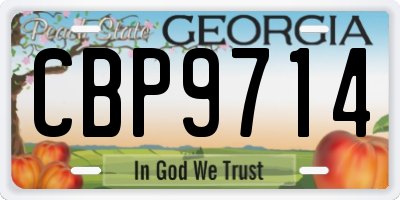 GA license plate CBP9714