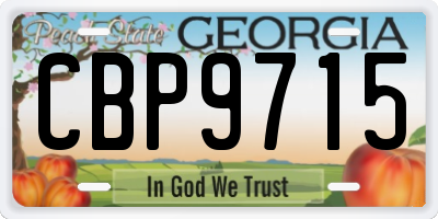 GA license plate CBP9715