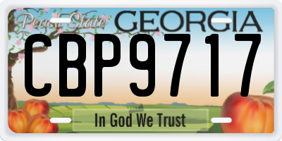 GA license plate CBP9717