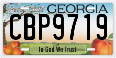 GA license plate CBP9719