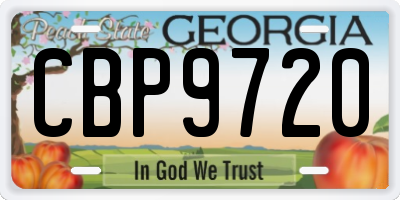 GA license plate CBP9720