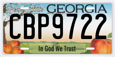 GA license plate CBP9722