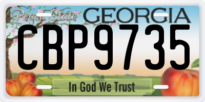 GA license plate CBP9735