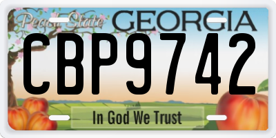 GA license plate CBP9742
