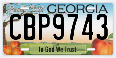 GA license plate CBP9743