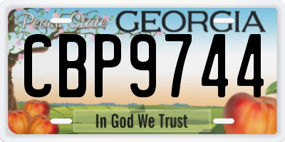 GA license plate CBP9744