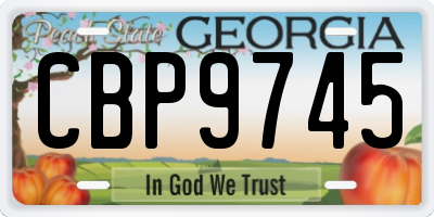 GA license plate CBP9745
