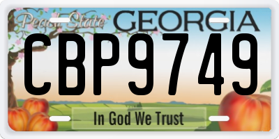 GA license plate CBP9749