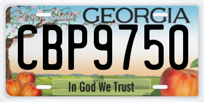 GA license plate CBP9750