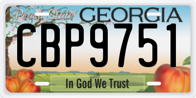 GA license plate CBP9751