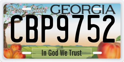 GA license plate CBP9752