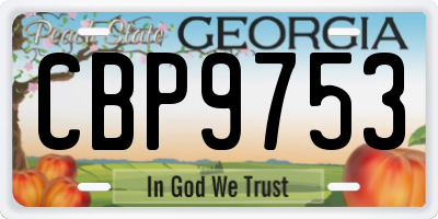 GA license plate CBP9753