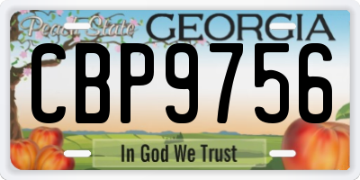 GA license plate CBP9756