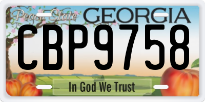 GA license plate CBP9758