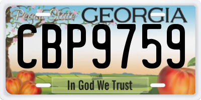 GA license plate CBP9759