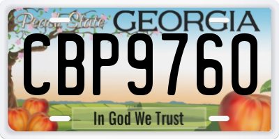 GA license plate CBP9760