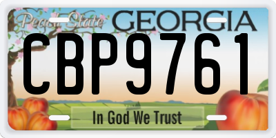 GA license plate CBP9761