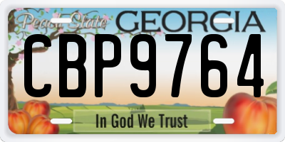 GA license plate CBP9764