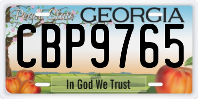 GA license plate CBP9765