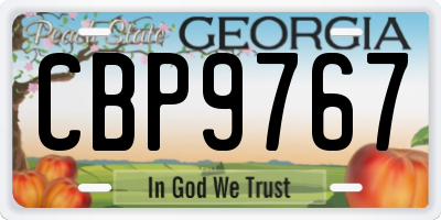 GA license plate CBP9767