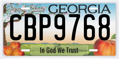 GA license plate CBP9768