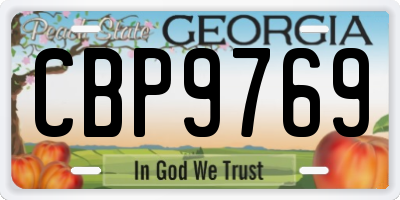 GA license plate CBP9769