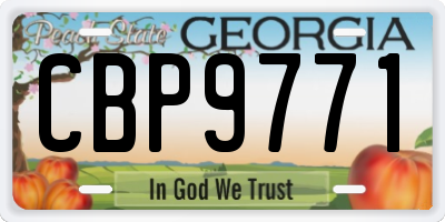GA license plate CBP9771