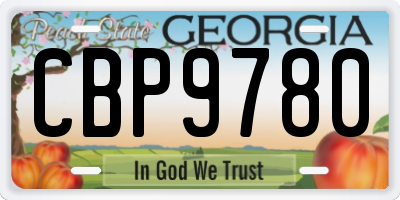 GA license plate CBP9780