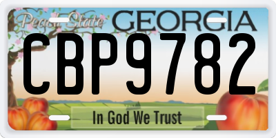 GA license plate CBP9782