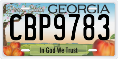 GA license plate CBP9783